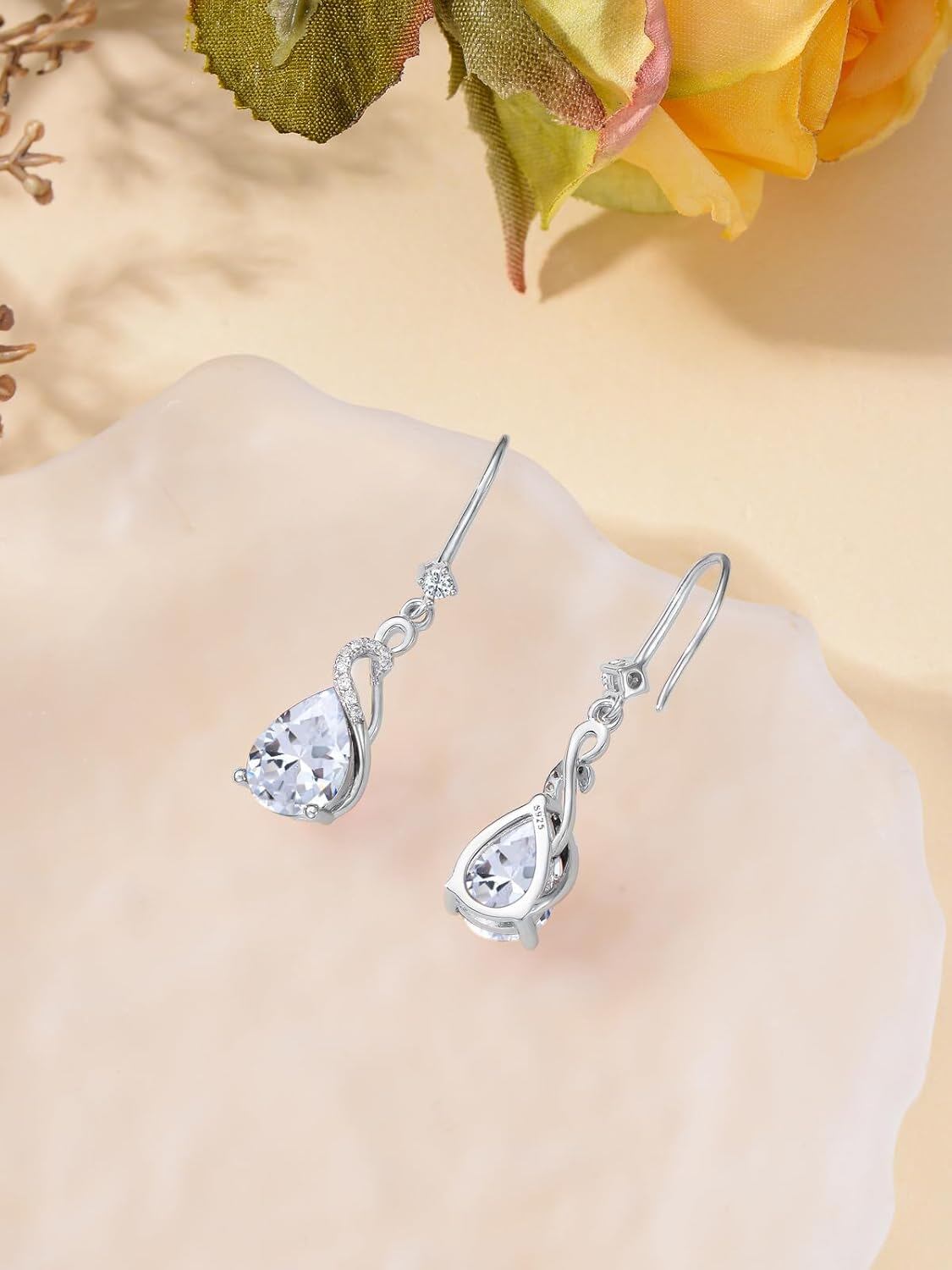 Elegant Swarovski Element Drop Earrings