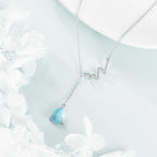 Aquamarine Drop Lariat Necklace