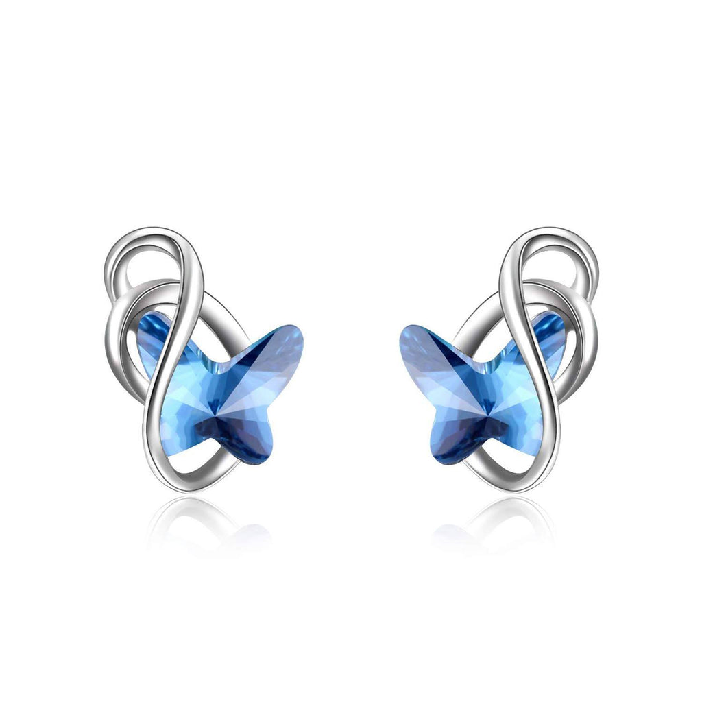 Infinity Blue Butterfly Earrings