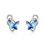 Infinity Blue Butterfly Earrings