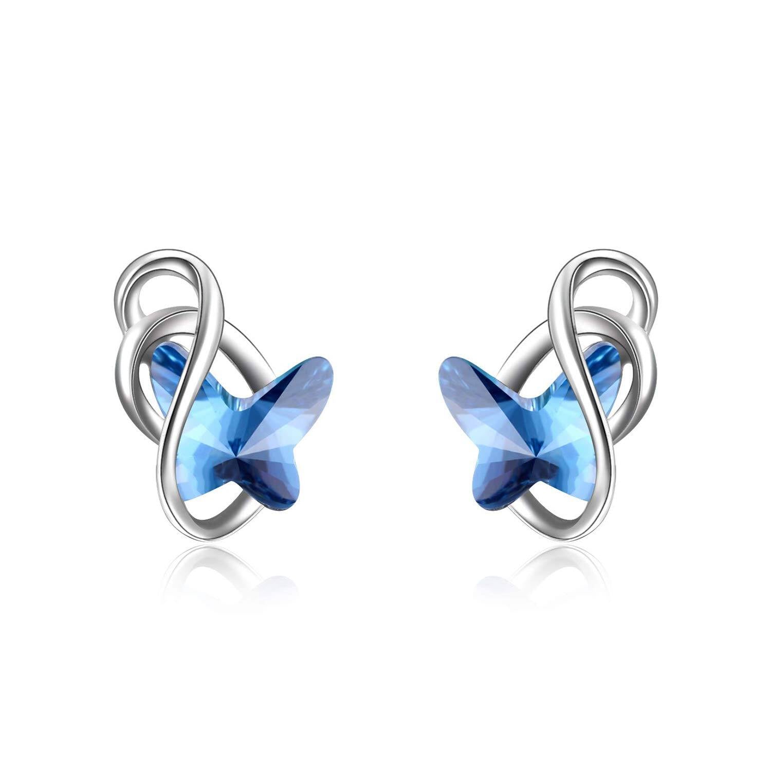 Infinity Blue Butterfly Earrings