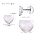 Heart Stud Earrings with Luminous White Pearl