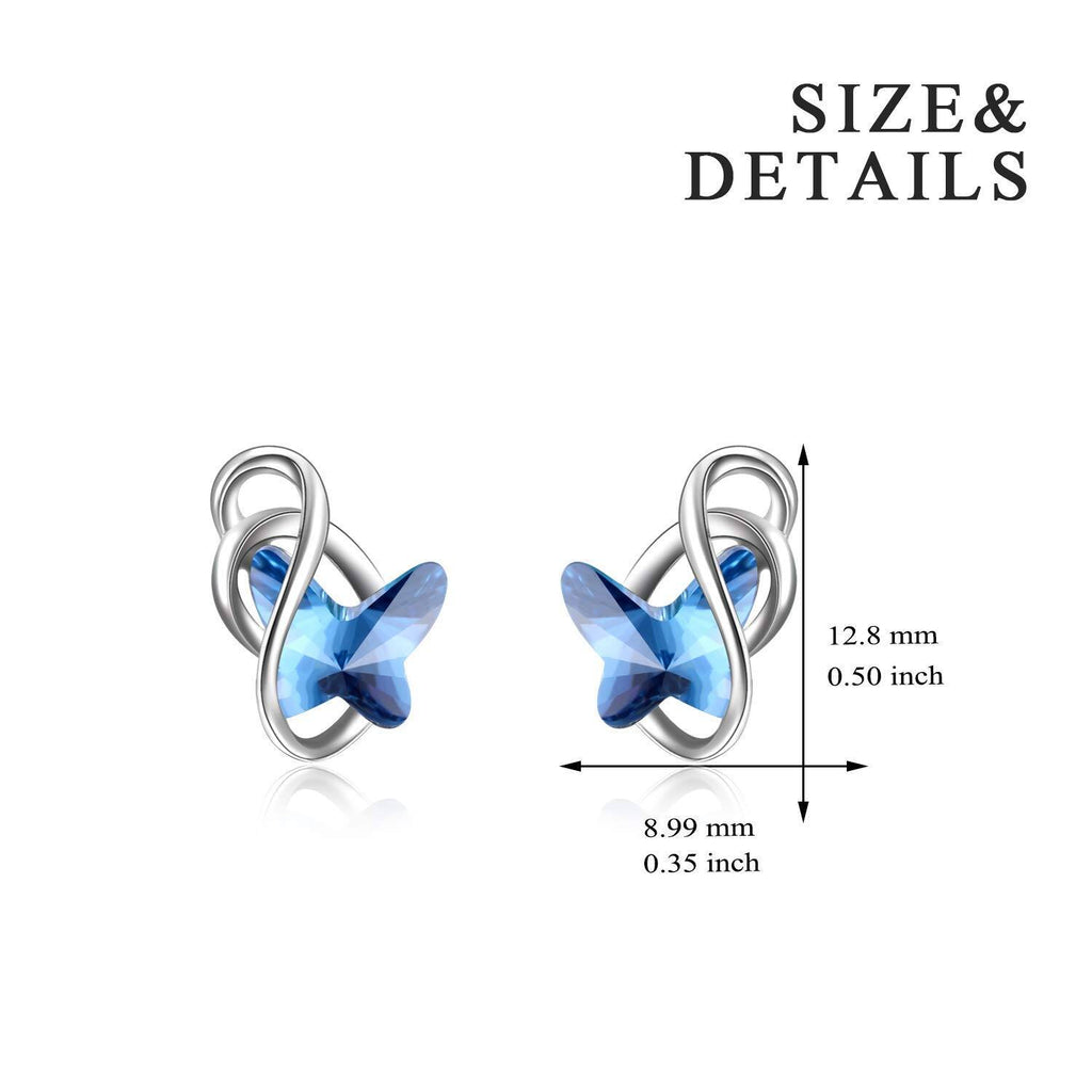 Infinity Blue Butterfly Earrings