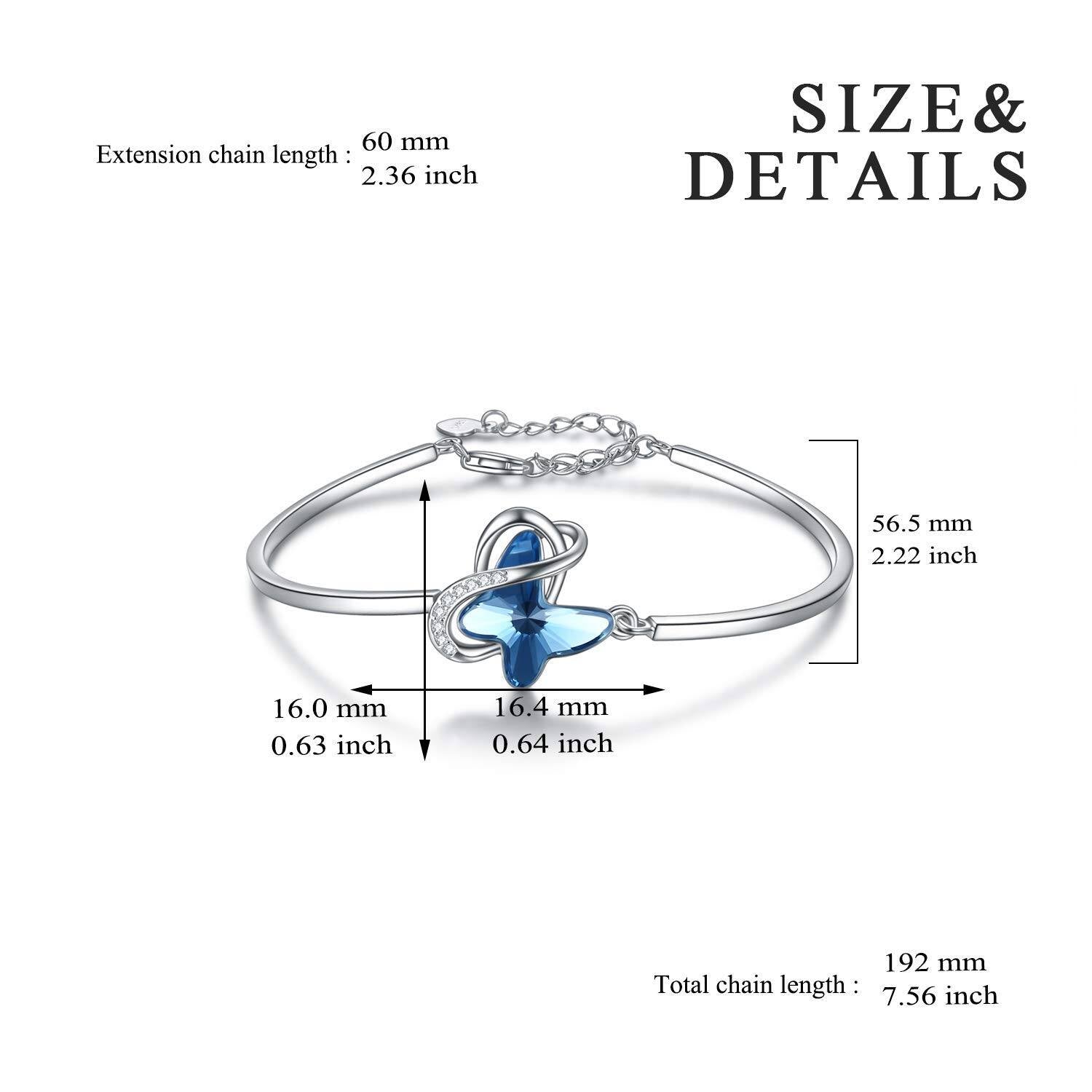 Infinity Blue Butterfly Bracelet