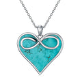 Turquoise Heart Pendant with Infinity Symbol