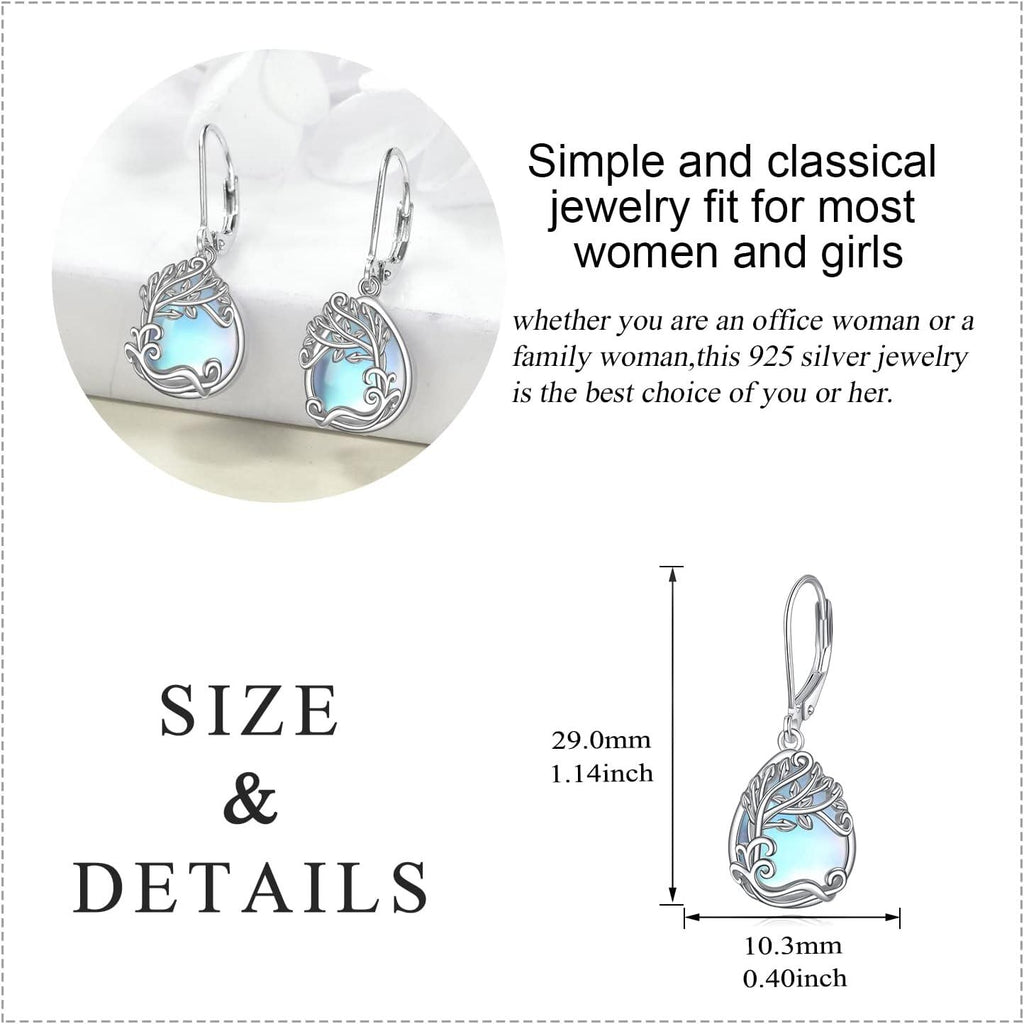 Tree of Life Opal Drop Earrings