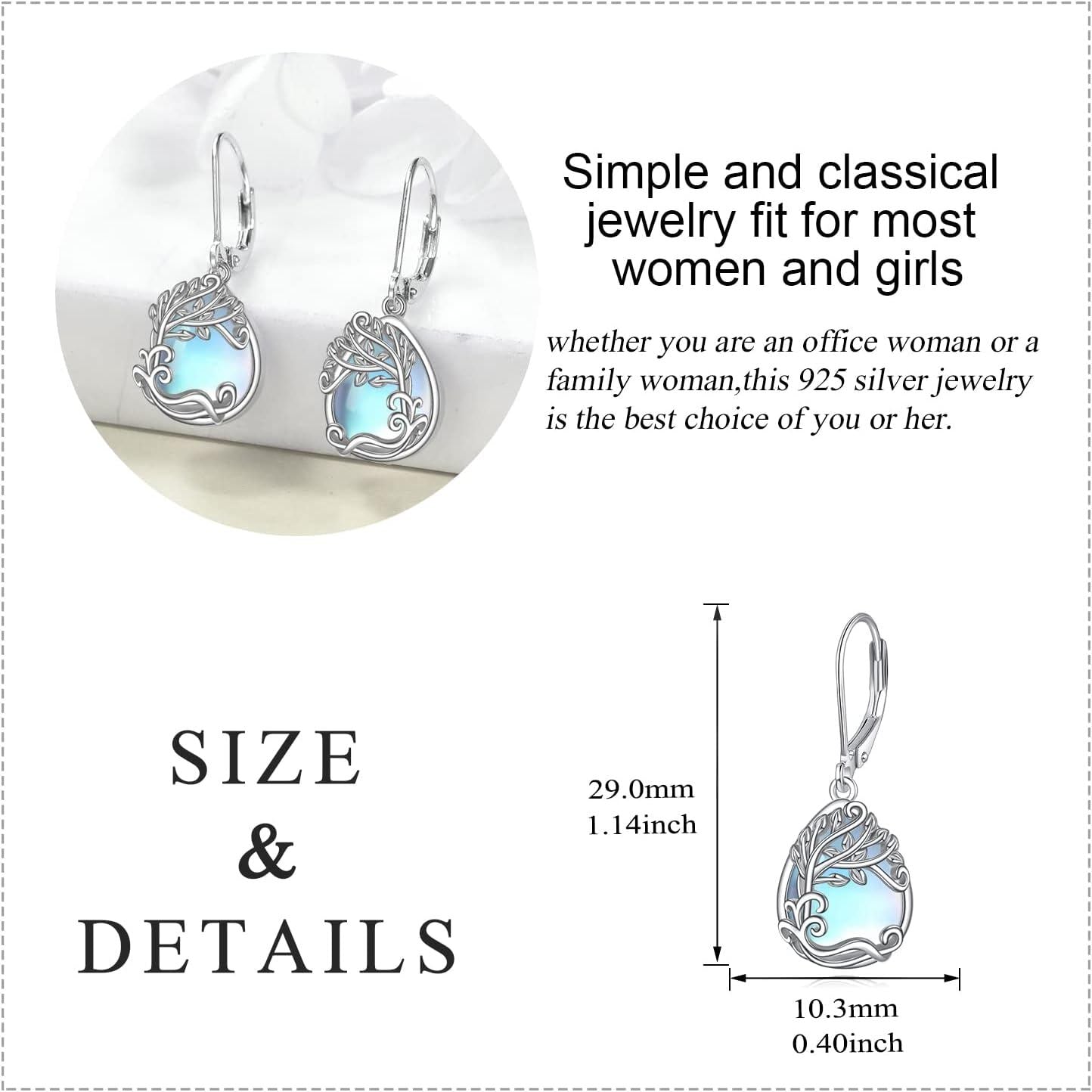 Tree of Life Opal Drop Earrings