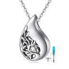 Teardrop Cremation Urn Pendant Necklace for Ashes Memorial