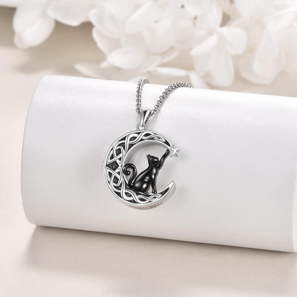 Cat Design Locket Pendant Necklace