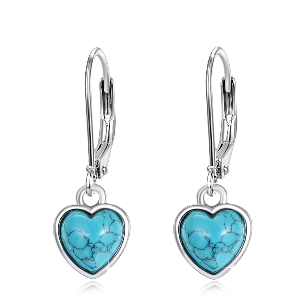 Heart Turquoise Drop Earrings