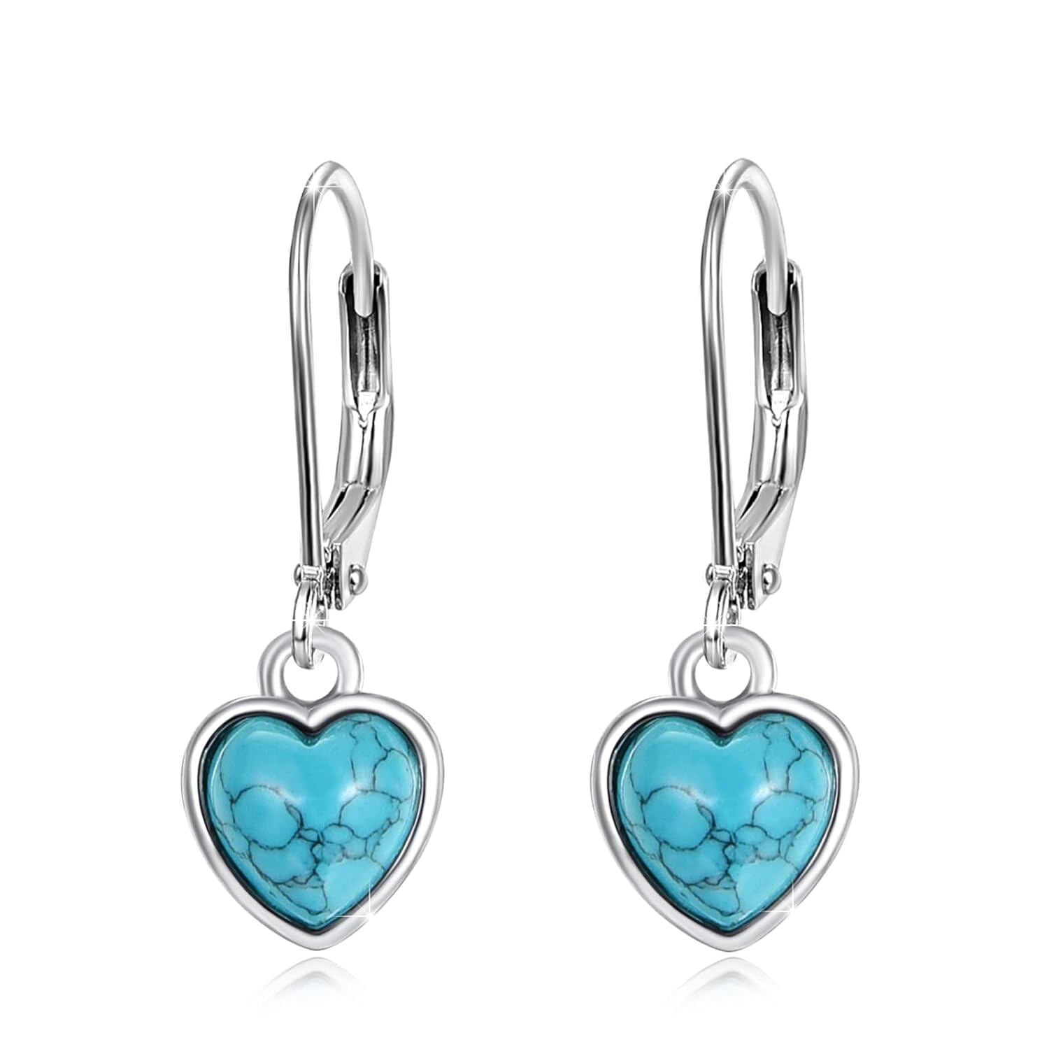 Heart Turquoise Drop Earrings