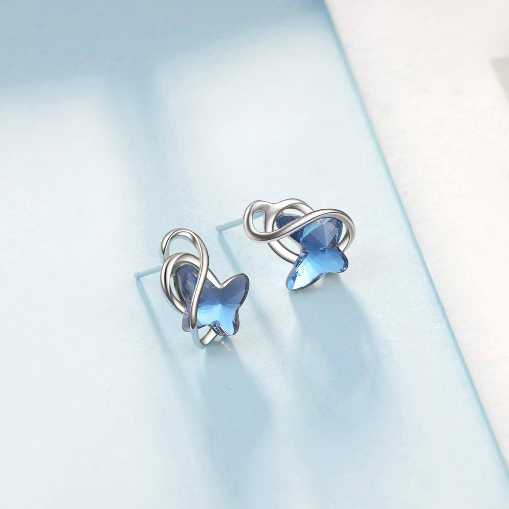 Infinity Blue Butterfly Earrings