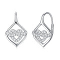 Sterling Silver Heart Knot Leverback Earrings – Sparkling Love Design