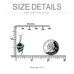 Sterling Silver Snake Emerald Crystal Pendant Necklace