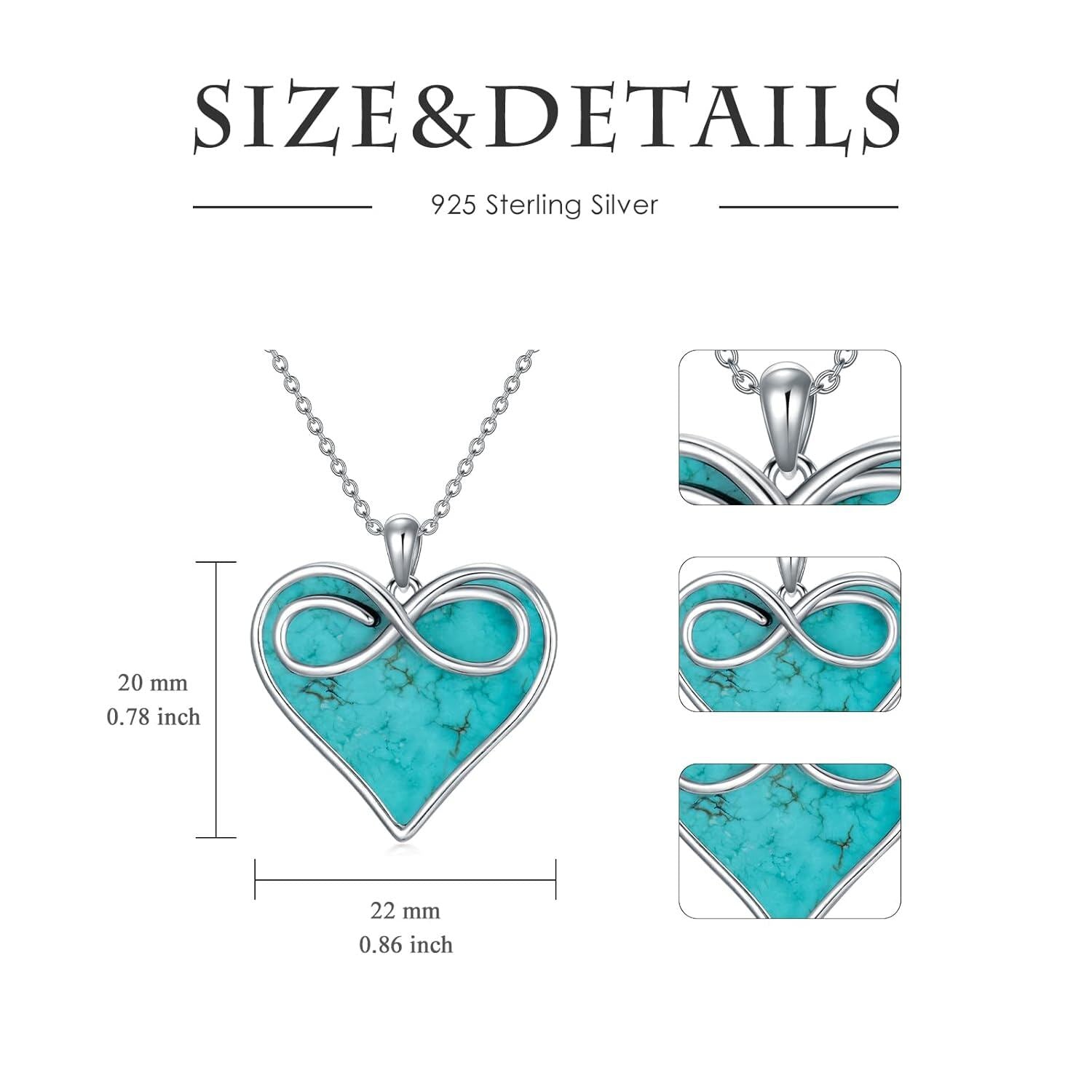 Turquoise Heart Pendant with Infinity Symbol