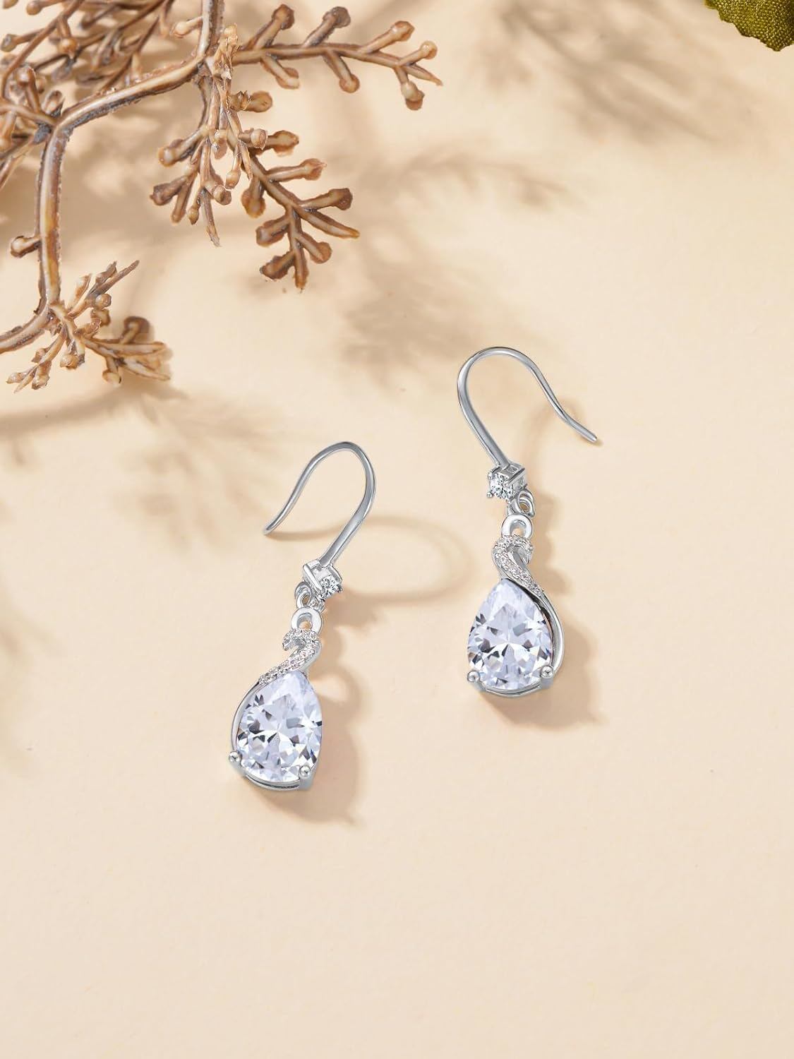 Elegant Swarovski Element Drop Earrings