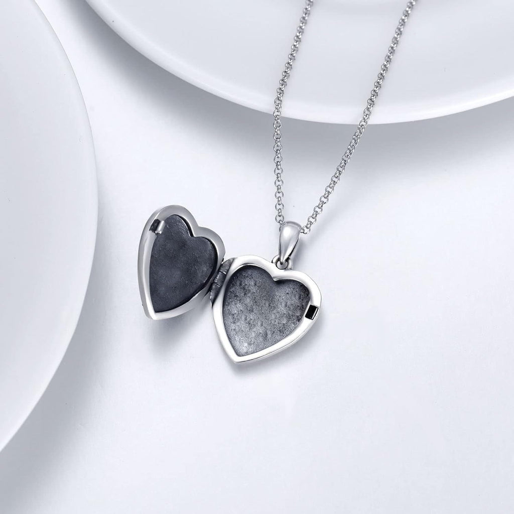 Turquoise Stone Heart Locket Necklace