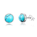 Love Stud Earrings With Turquoise
