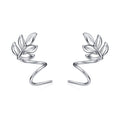 Sterling Silver Leaf Ear Climber Earrings – Lightweight Nature-Inspired Studs