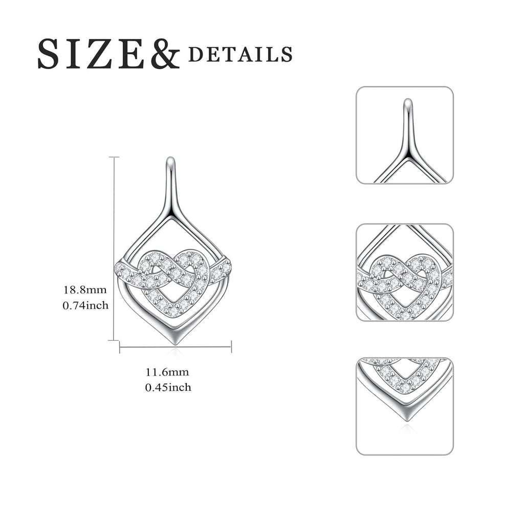 Sterling Silver Heart Knot Leverback Earrings – Sparkling Love Design