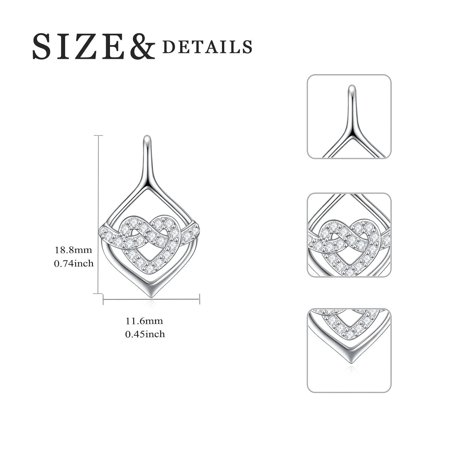 Sterling Silver Heart Knot Leverback Earrings – Sparkling Love Design