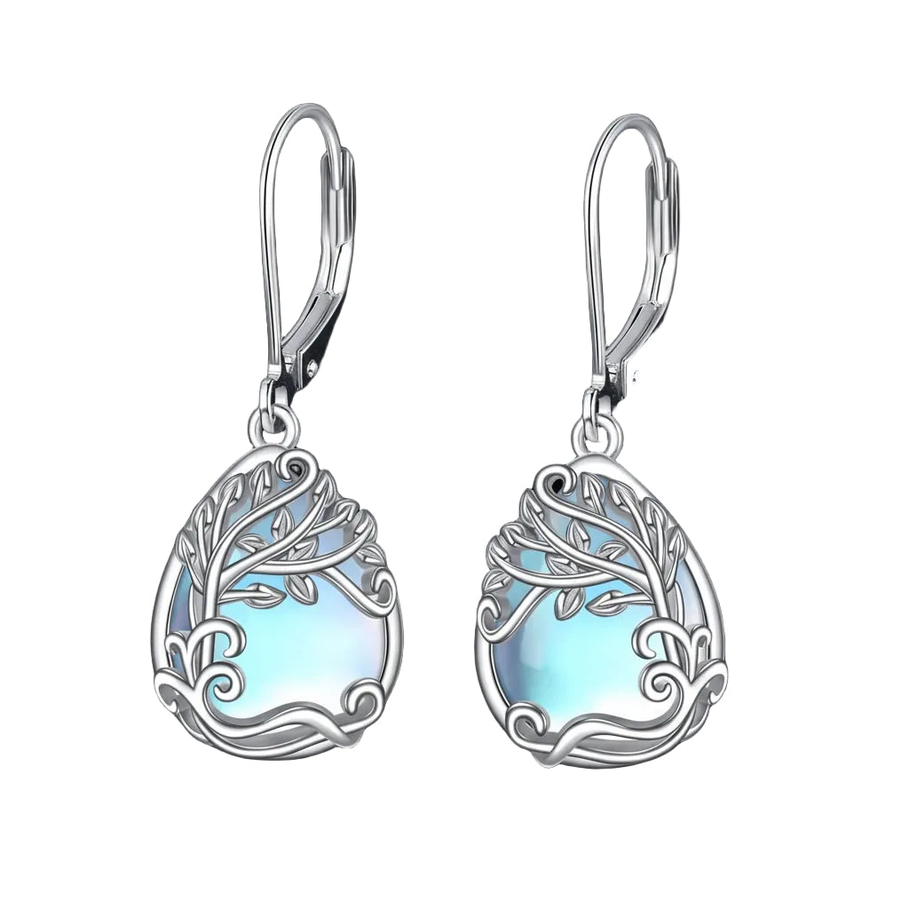 Tree of Life Opal Drop Earrings