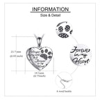 Heart Paw Print Keepsake Necklace