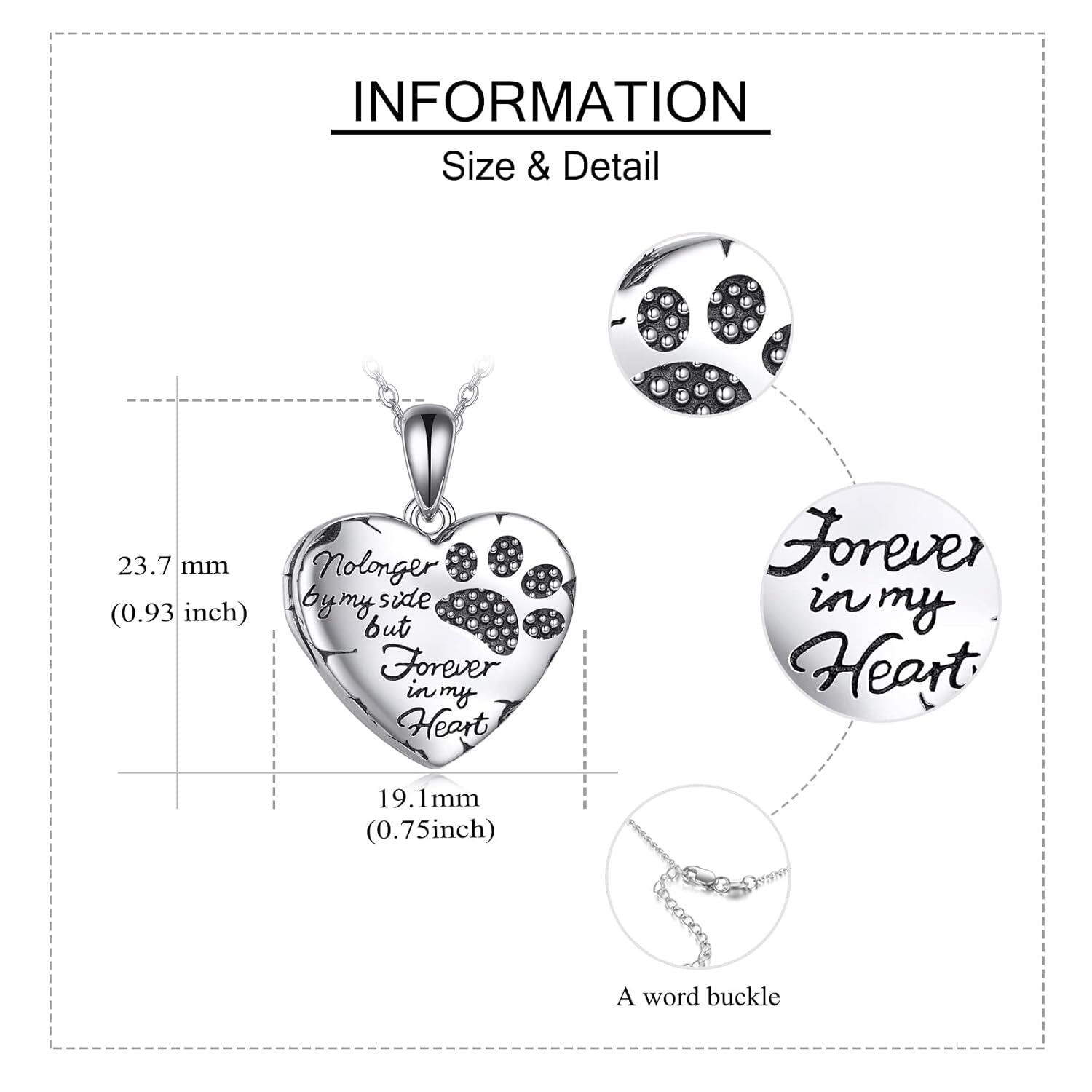 Heart Paw Print Keepsake Necklace