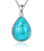 Teardrop Turquoise Pendant Necklace