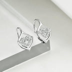 Sterling Silver Heart Knot Leverback Earrings – Sparkling Love Design