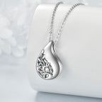 Teardrop Cremation Urn Pendant Necklace for Ashes Memorial