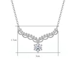 Sterling Silver Scalloped Moissanite Necklace