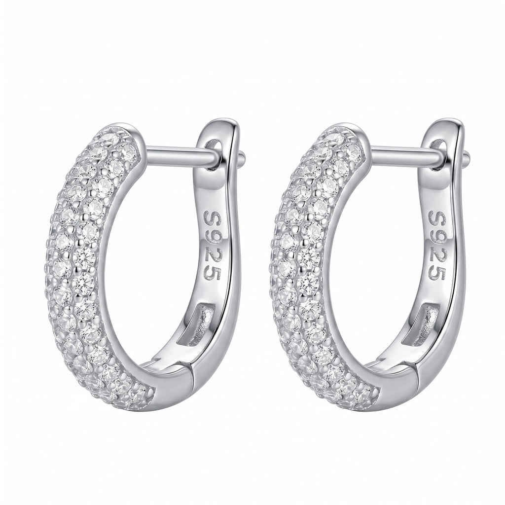 Elegant Pave CZ Hoop Earring