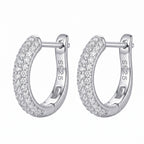 Elegant Pave CZ Hoop Earring