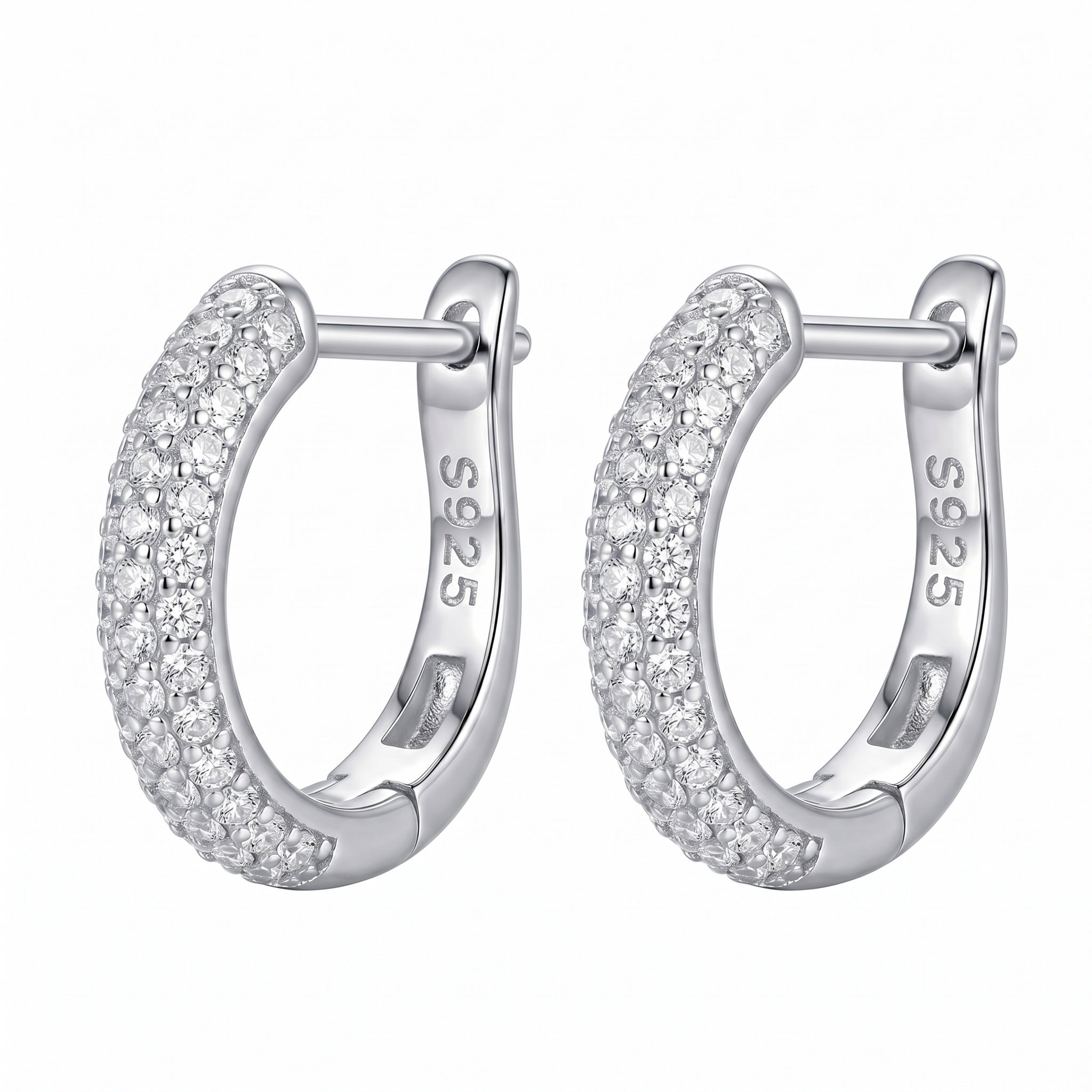 Elegant Pave CZ Hoop Earring