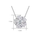 Sterling Silver Moissanite Flower Cluster Pendant Necklace