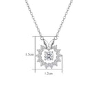 Sterling Silver Butterfly Moissanite Halo Pendant Necklace