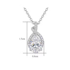 Sterling Silver Pear Moissanite Pendant Necklace