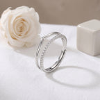 Sterling Silver Double Band CZ Ring