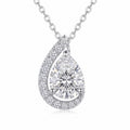 Sterling Silver Pear-Cut Moissanite Teardrop Necklace