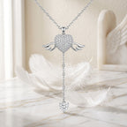 Sterling Silver Angel Wings Lariat Necklace