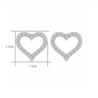 Sterling Silver Moissanite Heart Stud Earrings