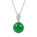 Elegant Green Jade Sphere Pendant Necklace