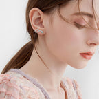 Sterling Silver Snake Stud Earrings with Green Eyes – Cubic Zirconia