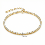 Gold Plated Sterling Silver Cubic Zirconia Tennis Bracelet