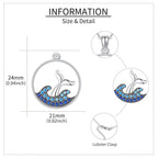 Sterling Silver Whale Tail Necklace with Blue Cubic Zirconia – 18-Inch Chain