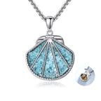 Seashell Photo Locket Pendant Necklace