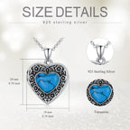 Turquoise Stone Heart Locket Necklace
