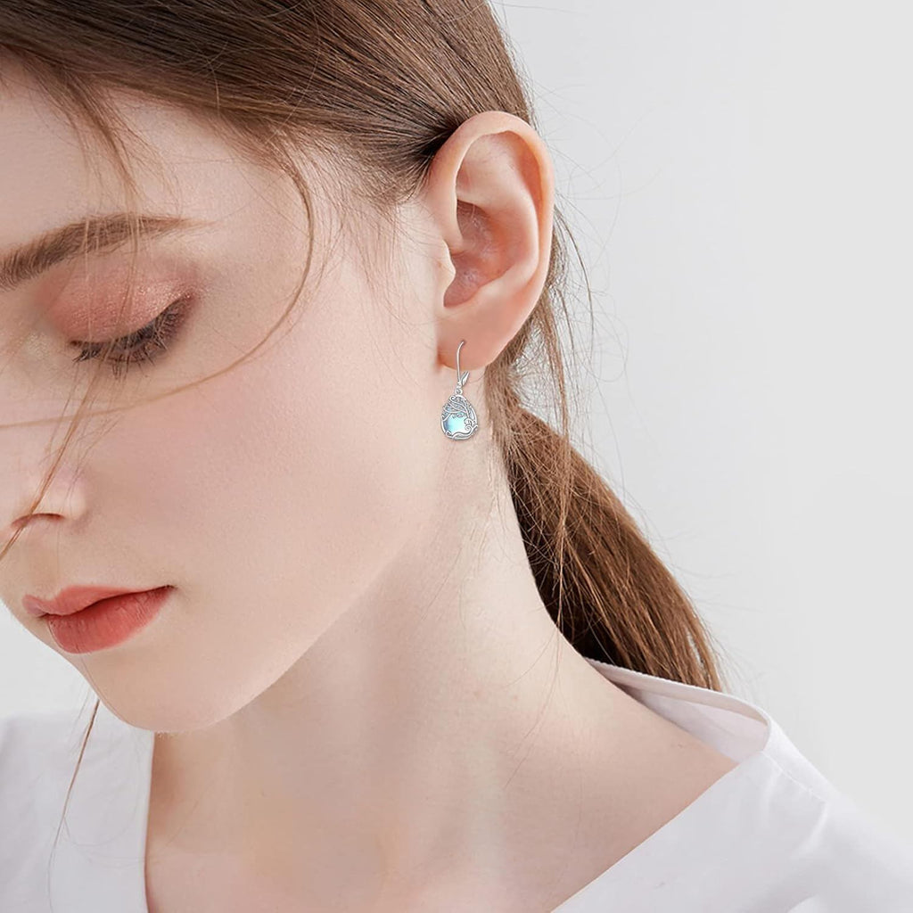 Tree of Life Opal Drop Earrings