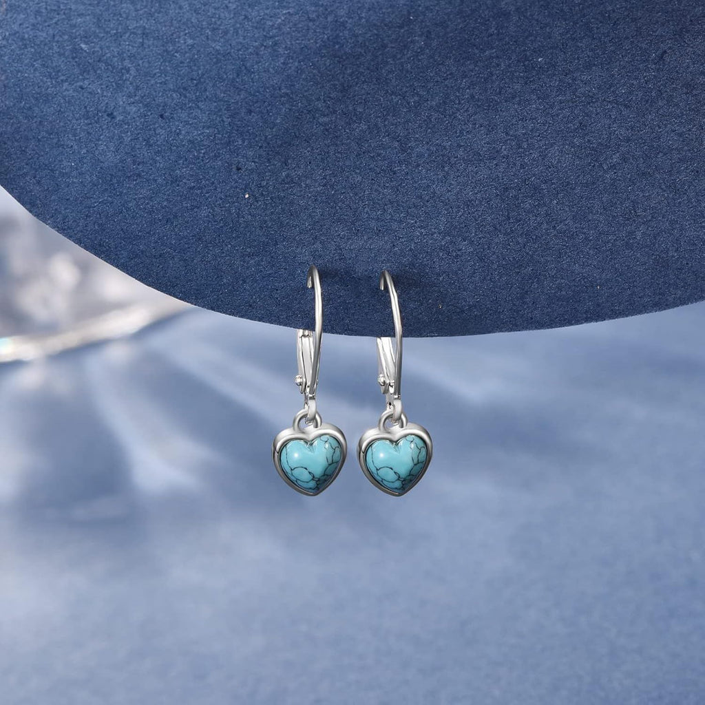 Heart Turquoise Drop Earrings